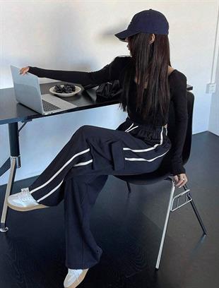 Jogg Siyah Kargo Cepli Eşofman Altı  