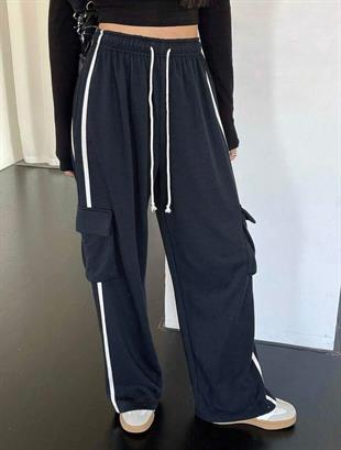 Jogg Siyah Kargo Cepli Eşofman Altı  