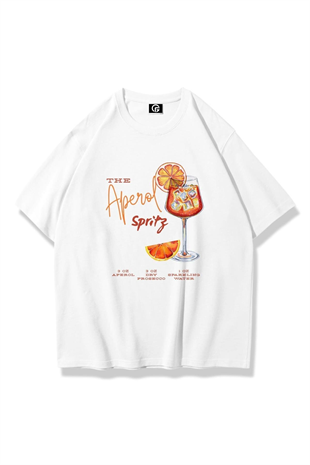 Kadın Aperol Spiritz Tshirt Beyaz 