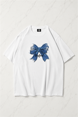 Kadın Borfend Tshirt Beyaz
