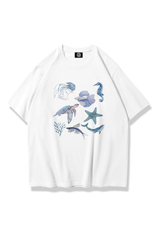 Kadın Sea Elements Tshirt Beyaz