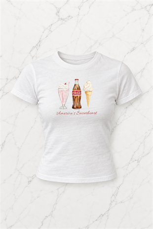 Kemer Boy Sweetheart Baskılı Crop Bluz