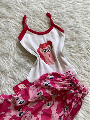 Kırmızı My Little Pony Pinkie Pie Desenli Şık Alt Üst Takım