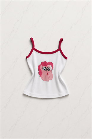 Kırmızı My Little Pony Pinkie Pie Desenli Şık Alt Üst Takım