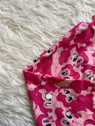 Kırmızı My Little Pony Pinkie Pie Desenli Şık Alt Üst Takım