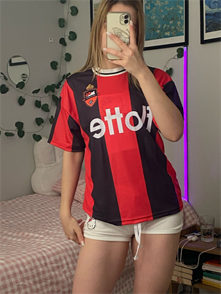 Kırmızı Siyah Çubuklu Jersey Hello Kitty&Flotte T-Shirt