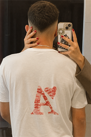 Kiss Design A Kalp Detaylı Oversize T-shirt