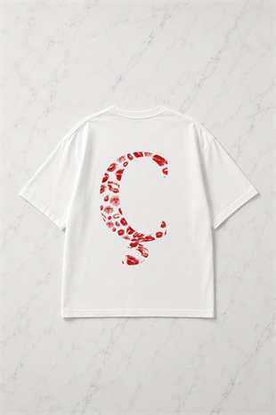 Kiss Design Ç Harfi Oversize T-shirt