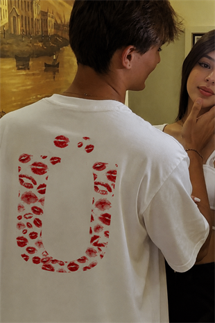 Kiss Design Ü Harfi Oversize T-shirt