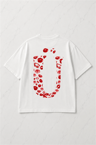 Kiss Design Ü Harfi Oversize T-shirt