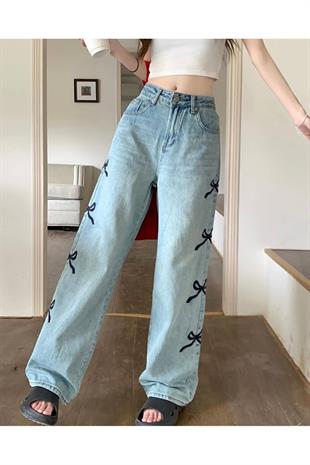 Kurdele Detaylı Boyfriend Baggy Pantolon Jean