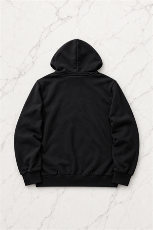 Kuromi Baskılı Siyah Oversize Unisex Hırka - Outlet