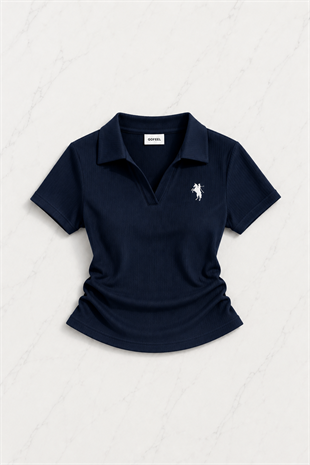Lacivert Fit Polo Yaka Şort Takım