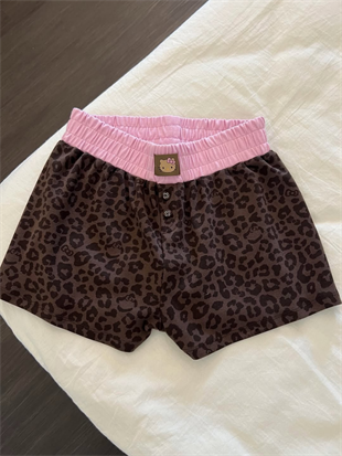 Leopar Kiss Kahverengi Hello Kitty Alt Üst Takım
