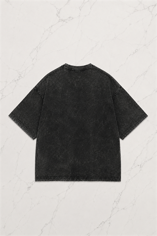 Lirili Larila Baskılı Yıkamalı Vintage Unisex Oversize T-Shirt