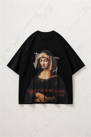 Lonly For So Long Detaylı Oversize Unisex T-shirt
