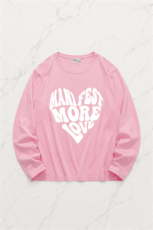 Love To Love Detail Oversize Unisex Sweatshirt