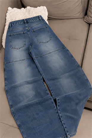 Mavi Angel Baby Parlak Taşlı Baggy Pantolon