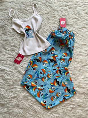 Mavi My Little Pony Rainbow Dash Desenli Şık Alt Üst Takımı