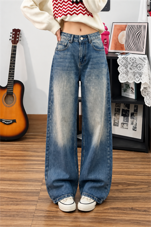 Mavi Yıkamalı Baggy Offline Jean