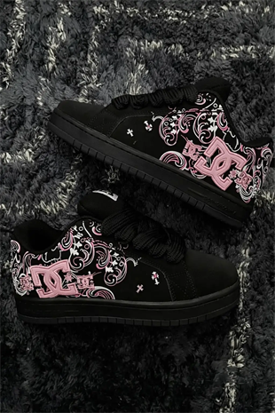 Midnight Dc Shoes Siyah Pembe Spor Ayakkabı