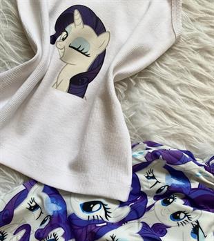 Mor My Little Pony Rainbow Dash Desenli Şık Alt Üst Takımı