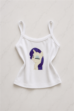 Mor My Little Pony Rarity Desenli Şık Alt Üst Kısa Takım
