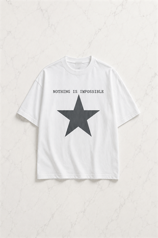Nothing Is Impossible Detail Oversize Unisex T-shirt