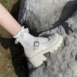 Oxford Krem Tarz Lolita Ayakkabi
