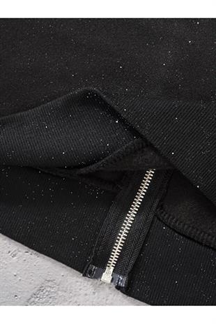 Parlak Taş Detail Oversize Unisex Hırka