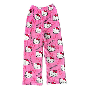 Beyaz Peluş Hello Kitty Pijama