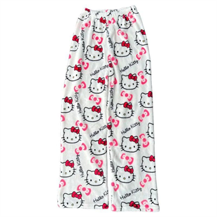 Beyaz Peluş Hello Kitty Pijama