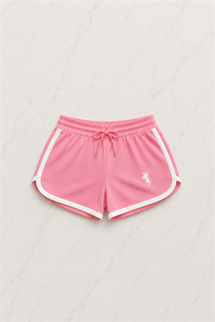 Pembe Fit Polo Yaka  Şort Takım