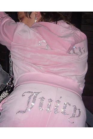 Pembe Juicy Kadife Pijama Takımı