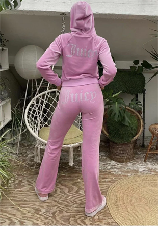 Pembe Juicy Kadife Pijama Takımı