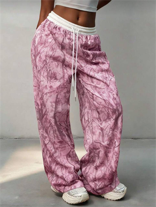 Pembe Rovax Punk Baggy Unisex Eşofman Altı ( 3 iplik )