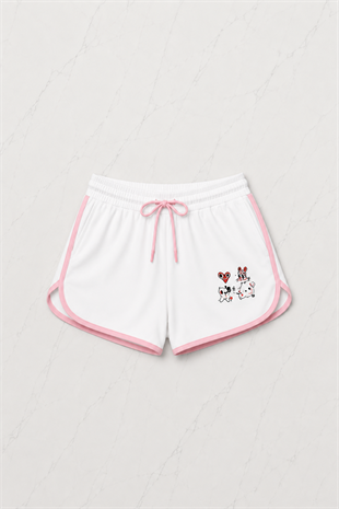 Pembe Sweet Cherry Askılı Şort Takım