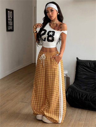 Prep Şeritli Baggy Unisex Eşofman Altı