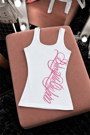 Princess Rhinestone Pembe Taşlı Fitilli Atlet
