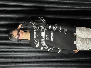 Race Flag Unisex Oversize Siyah Kazak