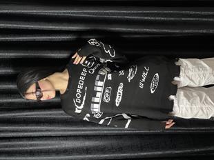 Race Flag Unisex Oversize Siyah Kazak