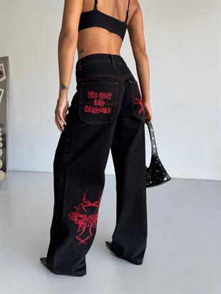 Red Skull Unisex Baggy Jean