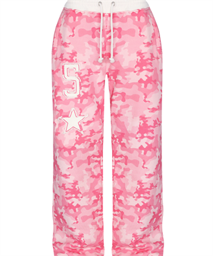 Pembe Kamuflaj Baggy Alt Üst Eşofman Takımı ( 3 İplik Şardonlu)