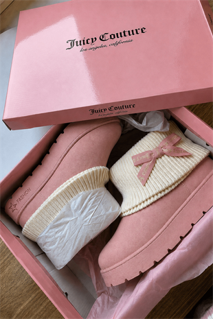 Ribbon Couture Pembe Peluş Dokulu Bot