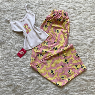 Sarı My Little Pony Fluttershy Desenli Şık Alt Üst Takımı