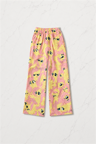 Sarı My Little Pony Fluttershy Desenli Şık Alt Üst Takımı