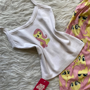 Sarı My Little Pony Fluttershy Desenli Şık Alt Üst Takımı