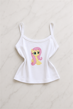 Sarı My Little Pony Rarity Desenli Şık Alt Üst Kısa Takım