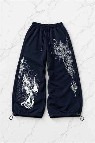 Shadow Detaylı Baggy Unisex Eşofman Altı