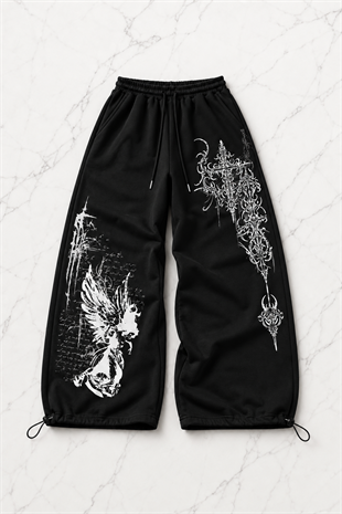 Shadow Detaylı Baggy Unisex Eşofman Altı